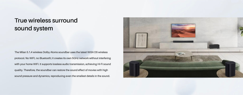 Milan5.1.4 True wireless surround sound system
